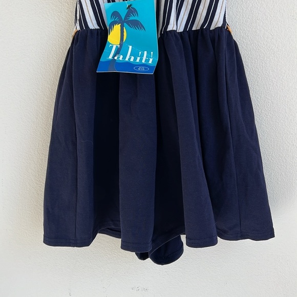 NWT Vintage Tahiti Blue and White Anchor Swimming Suit Size 9/10 - Picture 8 of 10